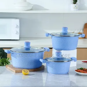 6pcs Aluminum Cookware Glass Cover/Pot (20/24/28)