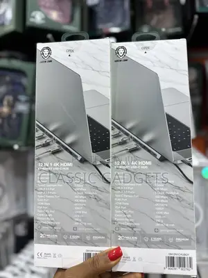 Green Lion 12-in-1 Hdmi Ethernet Usb-C Hub - Gray