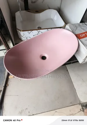 36x60cm Pink Colour Counter Top Washing Hand Basin