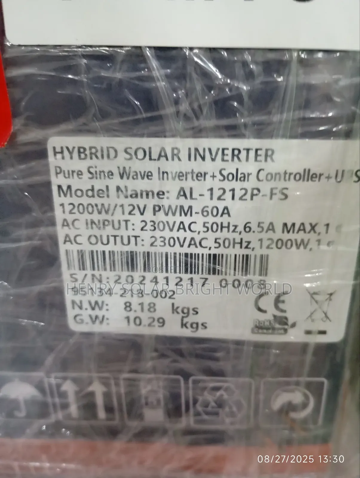 Fivestar 1.2kva 12v Hibrid Inverter
