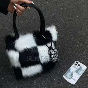 Black Furry Bag Lady Bag Woman Handbag