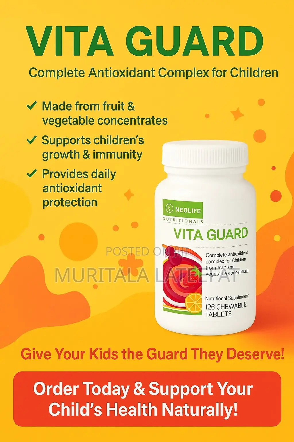Vita Guard Chewable Antioxidant for Children.