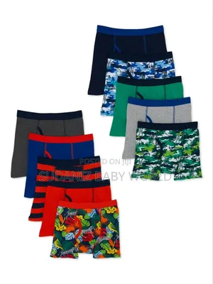 Wonder Nation Boys Underwear Soft Cotton Boxer Briefs, 10-Pack.
