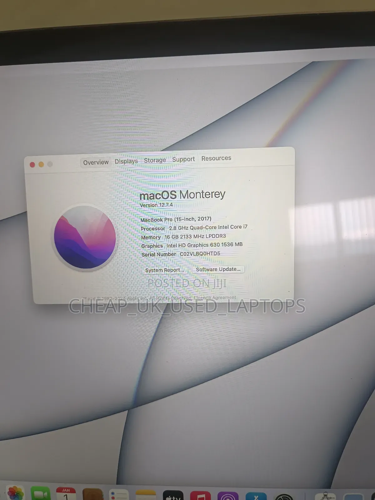 Laptop Apple MacBook Pro 2017 16GB Intel Core I7 SSD 256GB