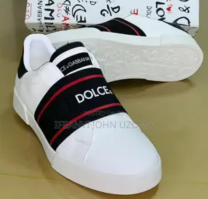 Dolce and Gabbana Luxury Designer White Sneakers Shoe