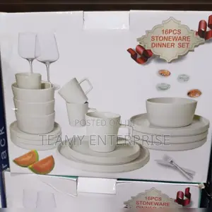 16 Pieces Dinner Set Plates and Cups - White Colour