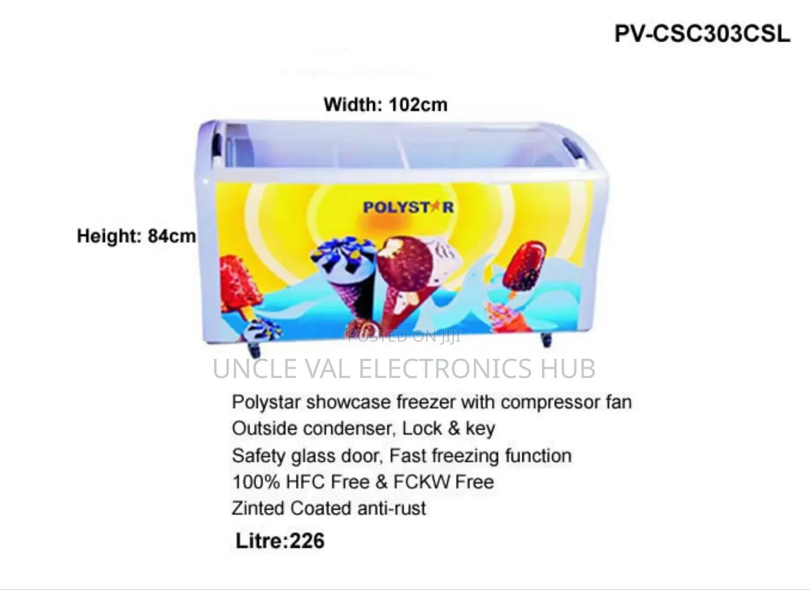 Polystar Showcase Freezer 303l