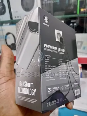 Green Lion Premium Series Foldable Wall Charger Uk Plug Pd 65w Gray