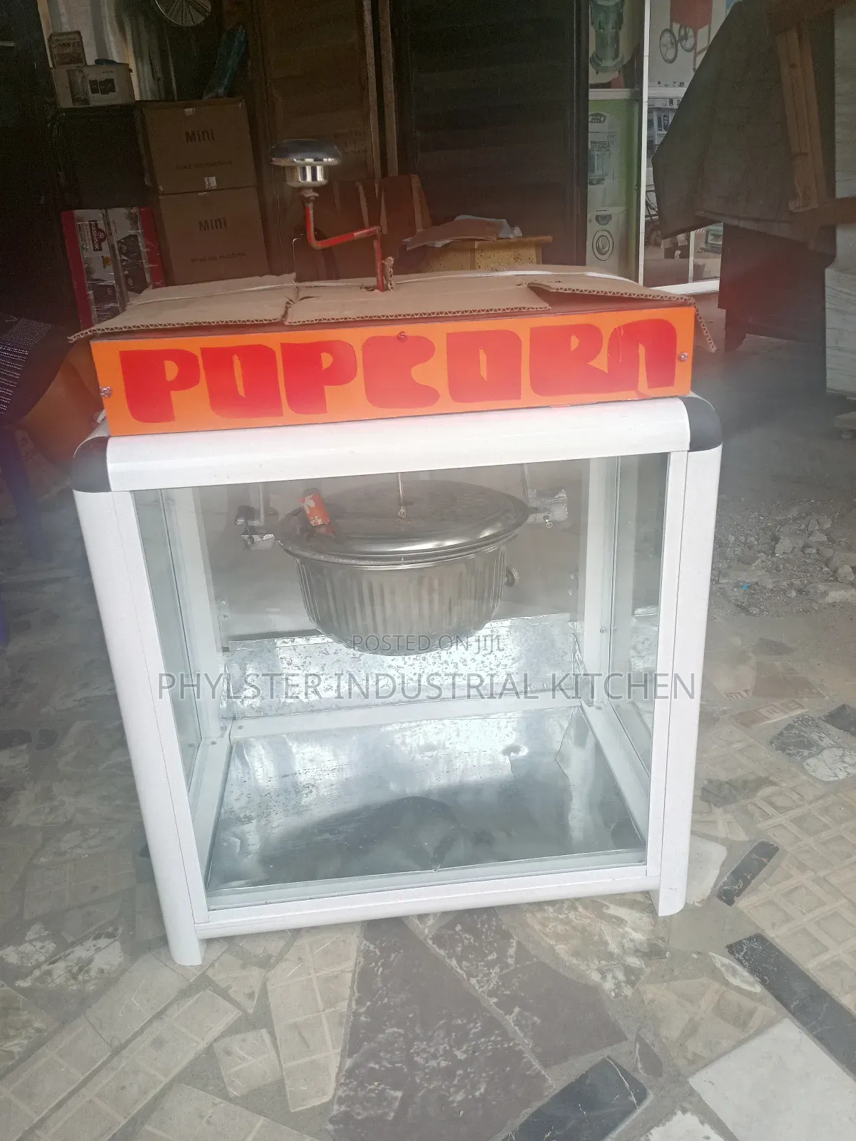 Locally Fabricated Thick Frame Gas Popcorn Machine