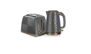 Russell Hobbs Groove Grey 2 Slice Toaster and 1.7liter Kettle