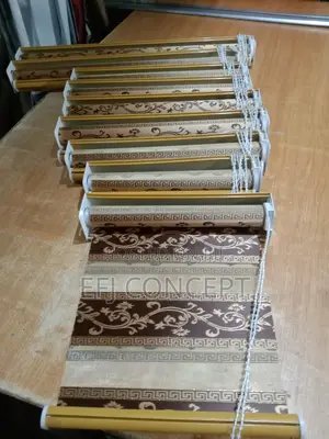 Day And Night Window Blind - Golden Chocolate Floral Design