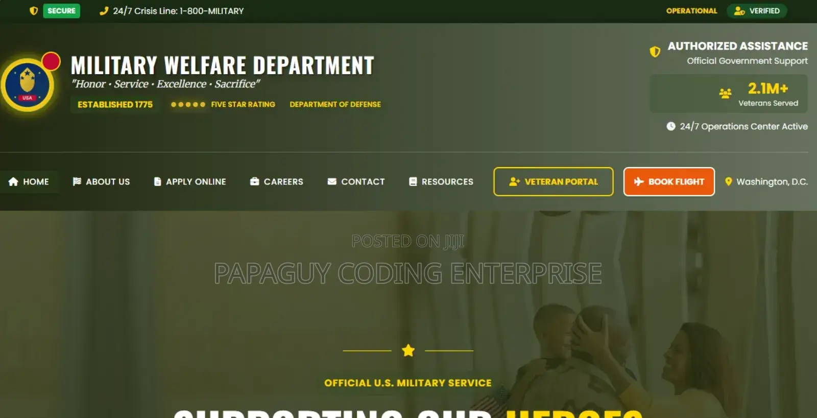 Buy a Professional Military Welfare Website Script