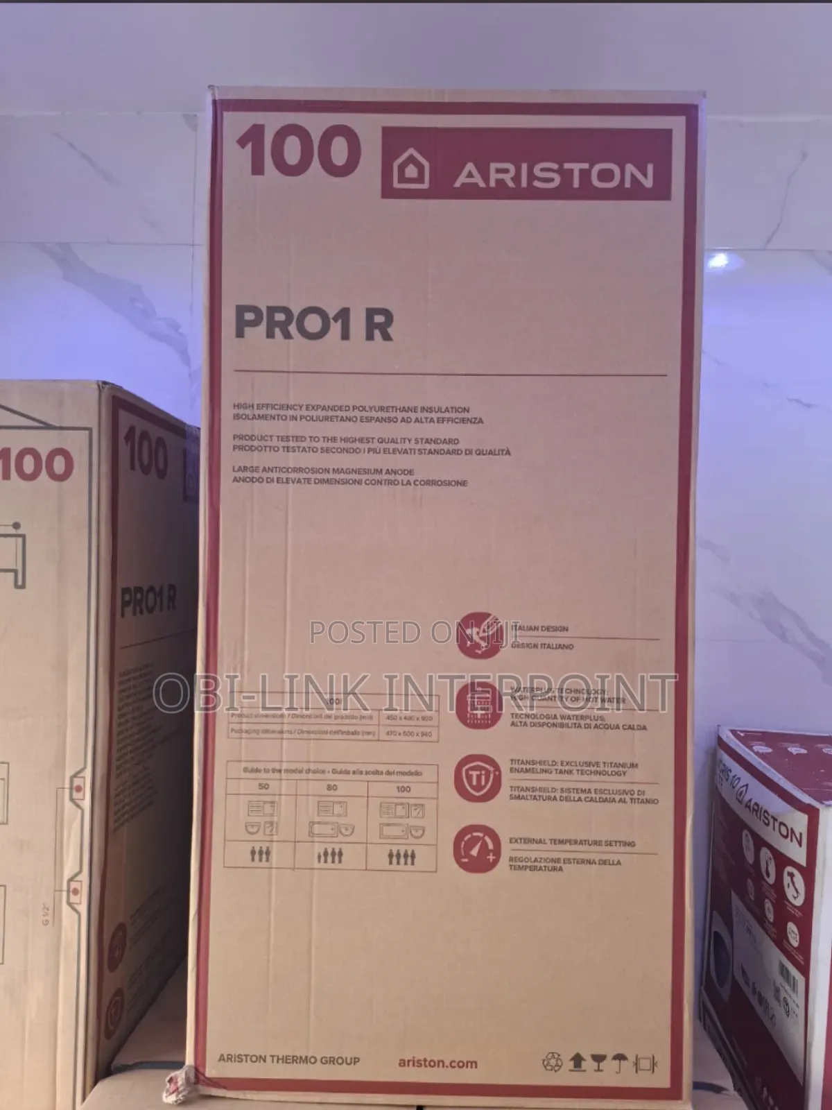100 LTRS Ariston Pro1 ( Horizontal )