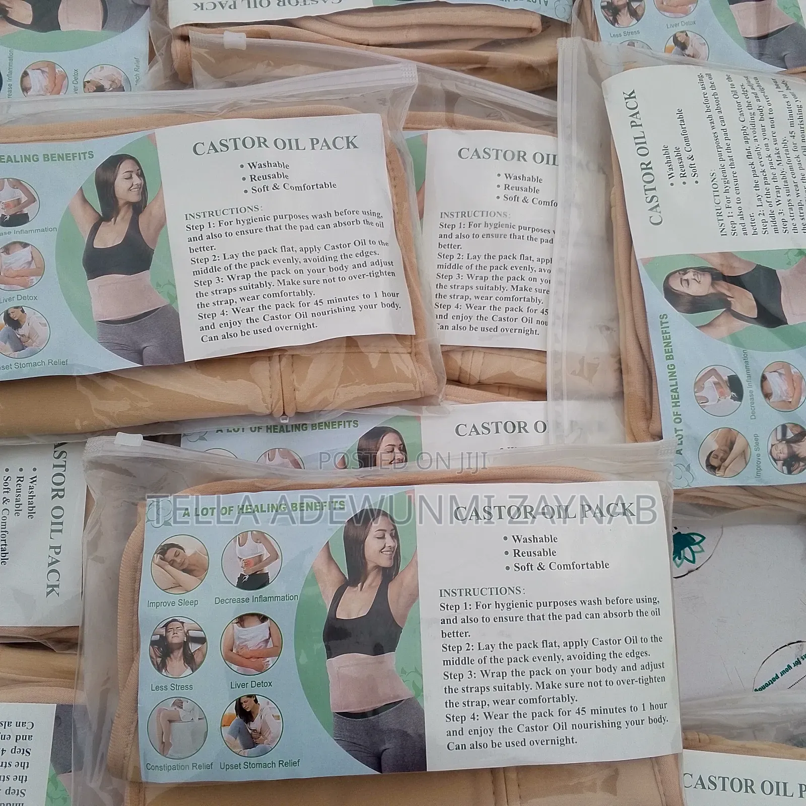 Castor Oil Wrap for Tummy, Breast,Neck