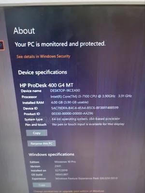 Desktop Computer HP ProDesk 400 G4 4GB Intel Core I3 HDD 500GB