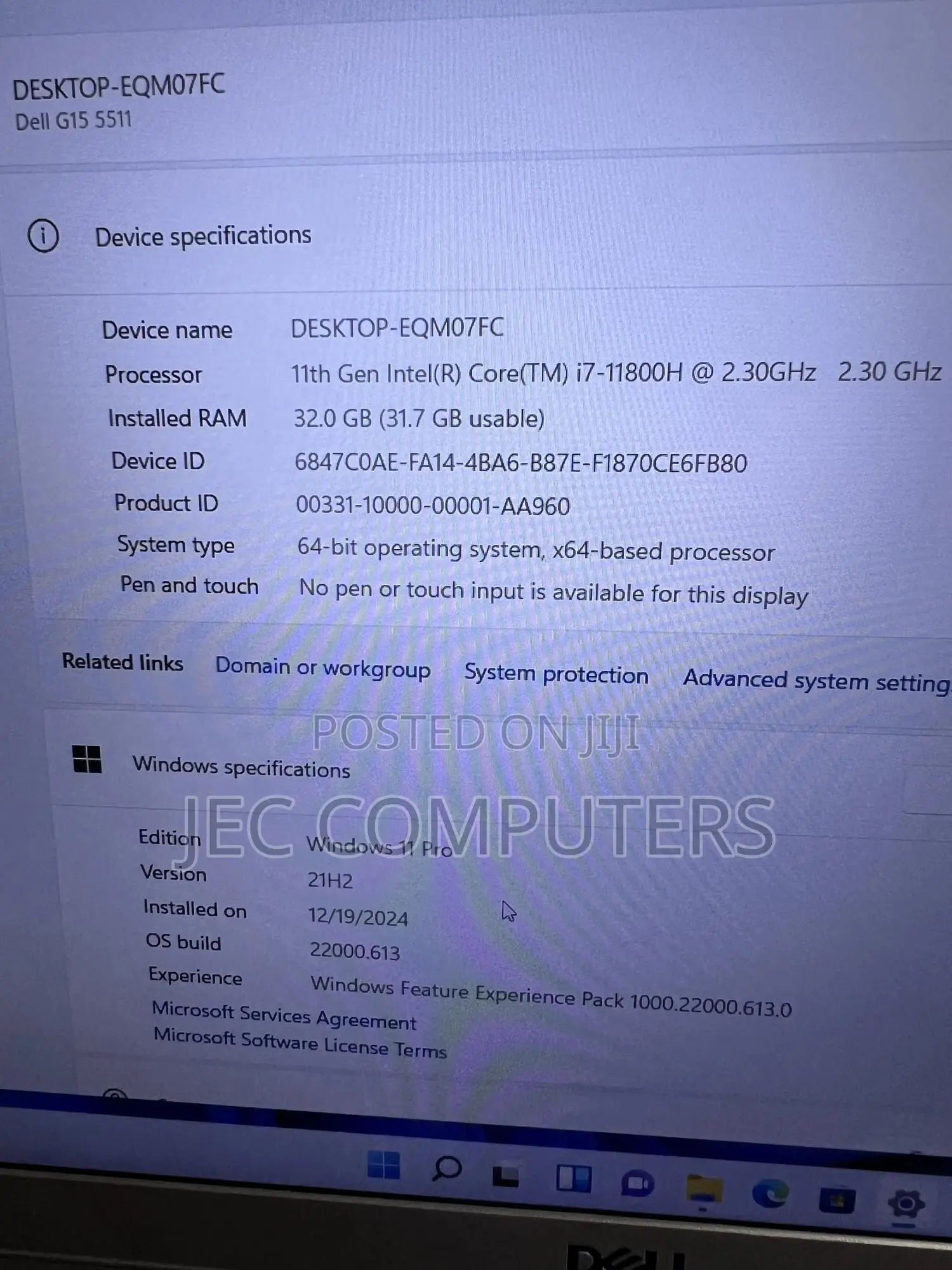 Laptop Dell G15 5511 32GB Intel Core I7 SSD 512GB