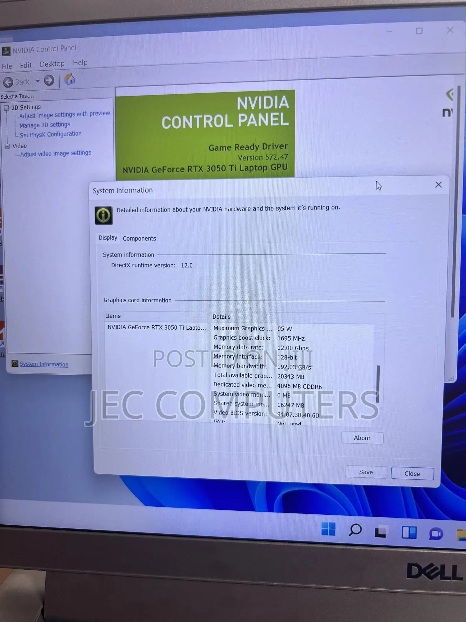 Laptop Dell G15 5511 32GB Intel Core I7 SSD 512GB