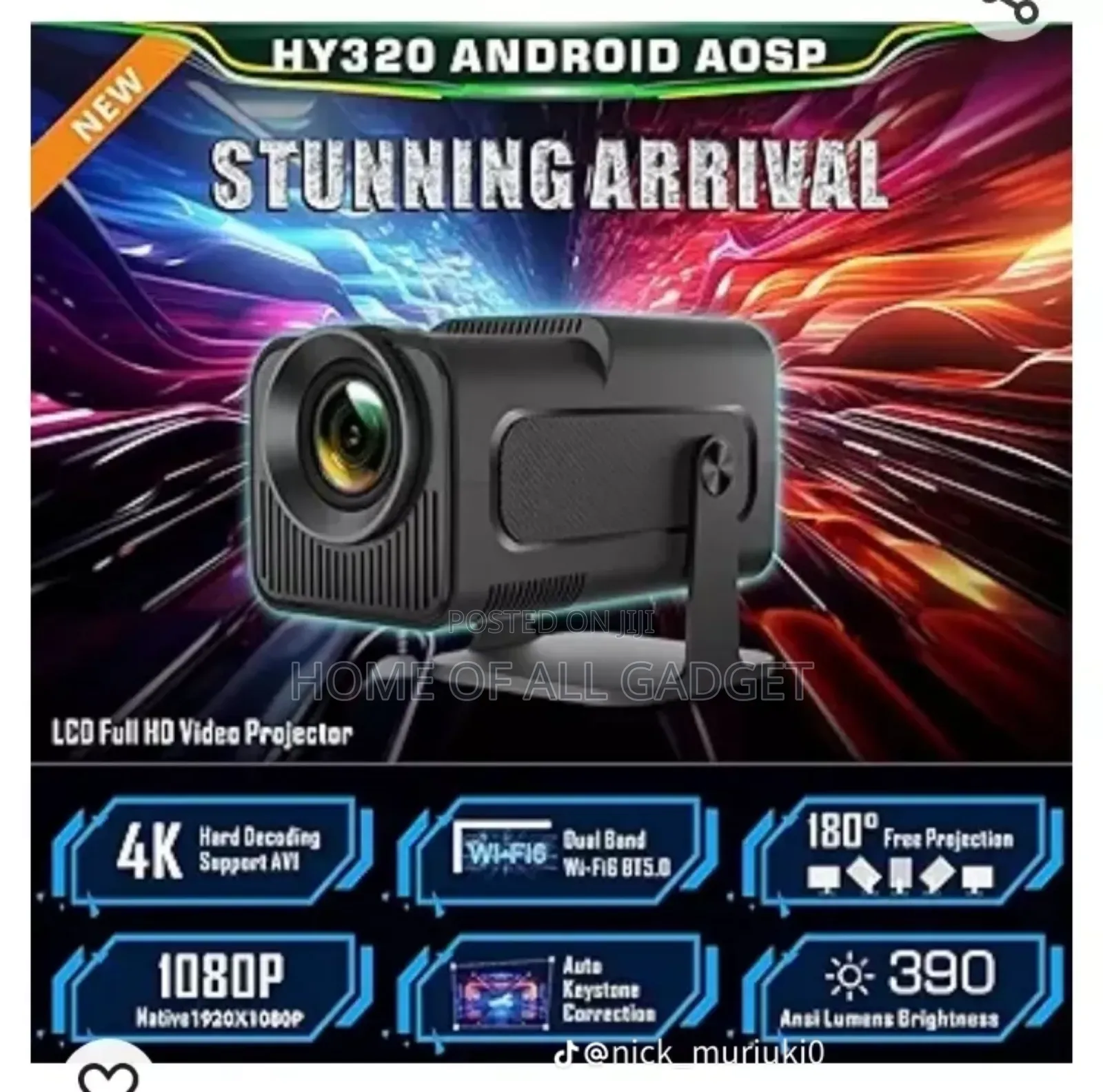Hy320 Portable Projector Supports Video Decoding. Higher Brightness