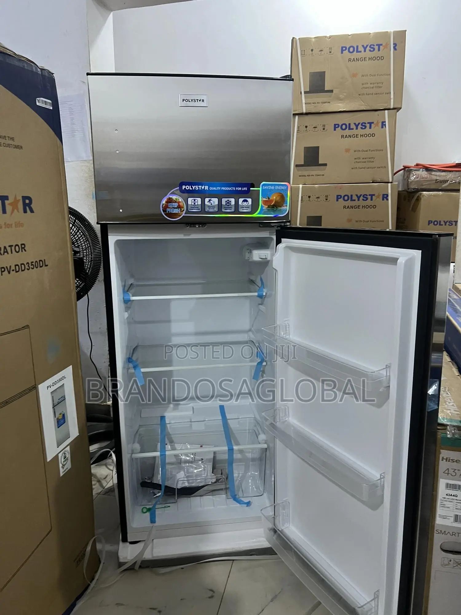Polystar Double Door Fridge With Tropicalized Compressor