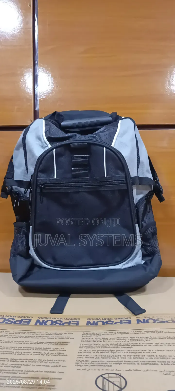 Grey and Black Casual Backpack Suitable for School or Travel