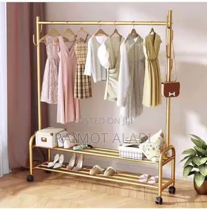 Golden Cloth and Shoe Rack