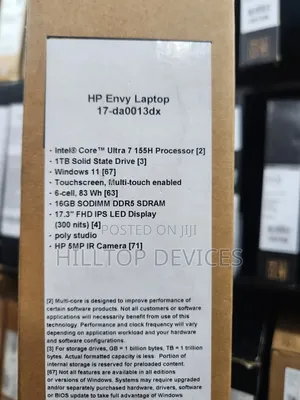 New Laptop HP Envy 17 16GB Intel Core Ultra 7 SSD 1T