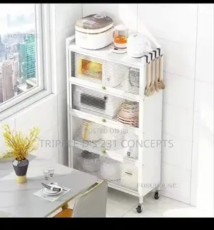 Floor Rack Kitchen Cabinets Home Removable Carbon Steel
