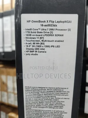 New Laptop HP OmniBook X Flip 16" 16GB Intel Core Ultra 7 SSD 1T