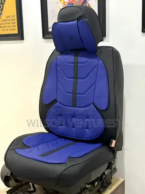 Blue And Black Design Car Seat Cover 5 Seater