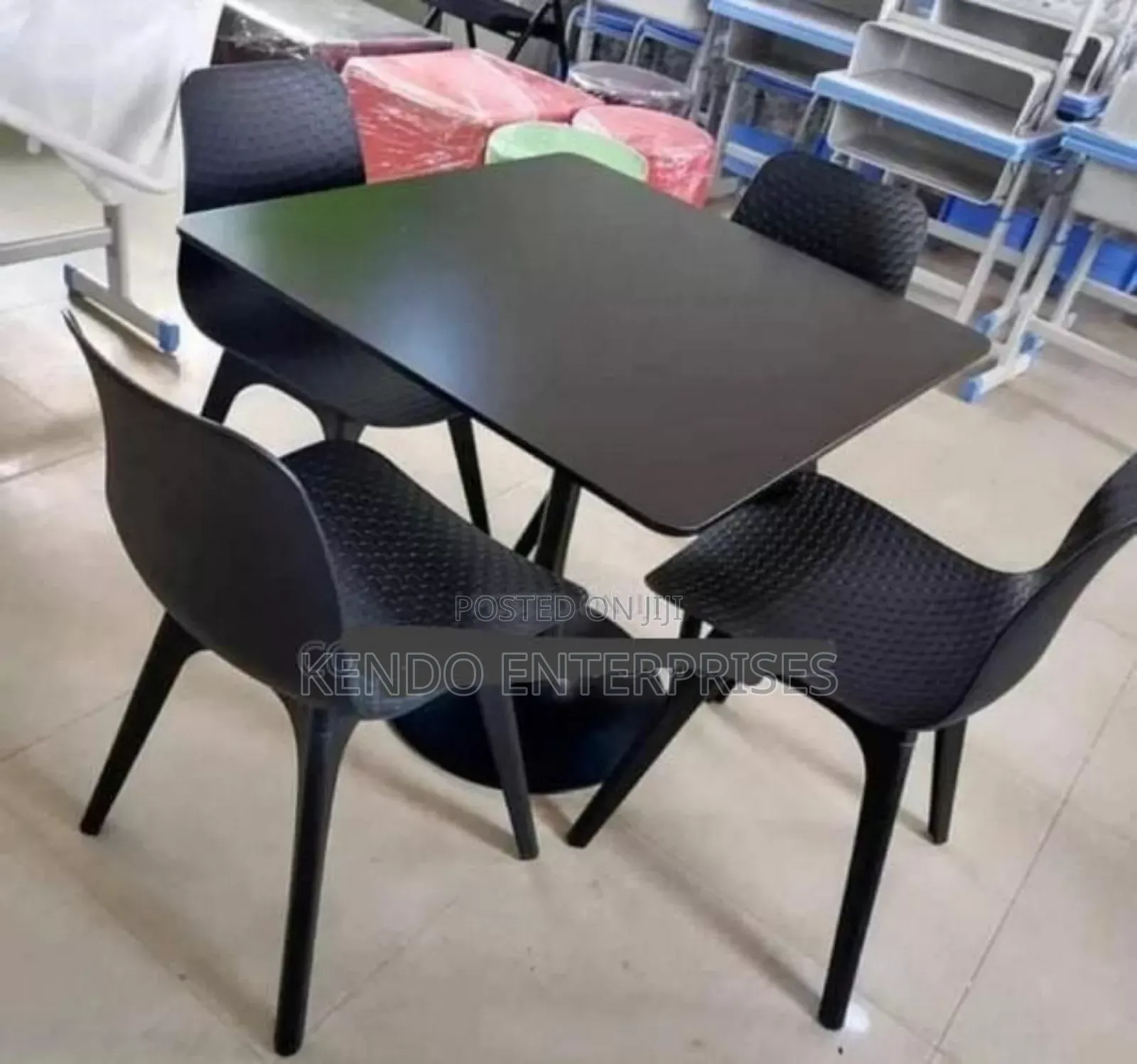 Black Square Dining Table With 4 Chairs