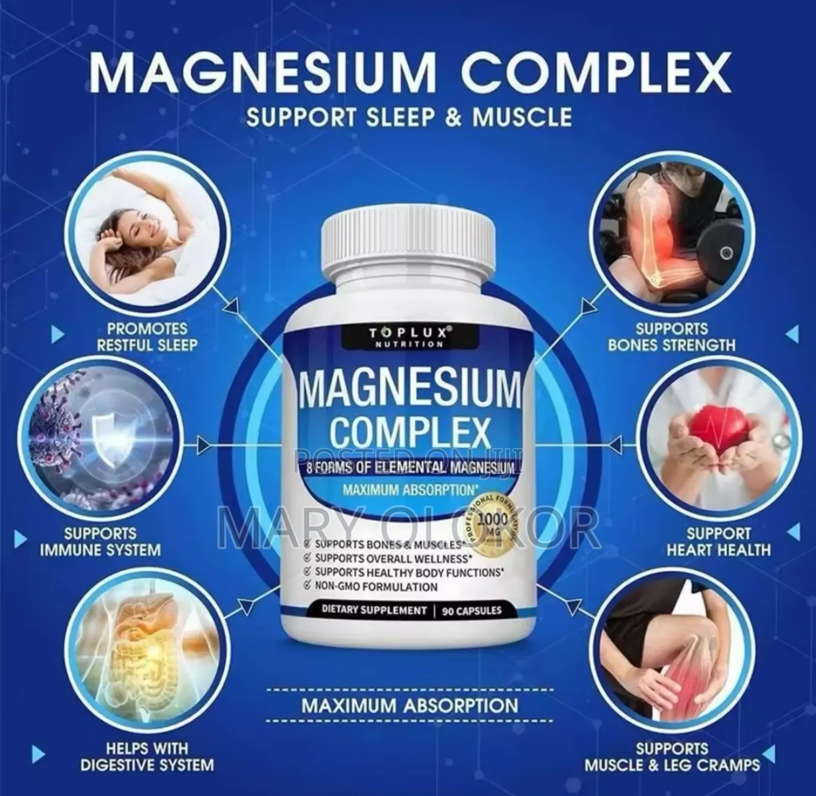 Magnesium Complex Supplement for Strong Bones,Stress and Healthy Heart