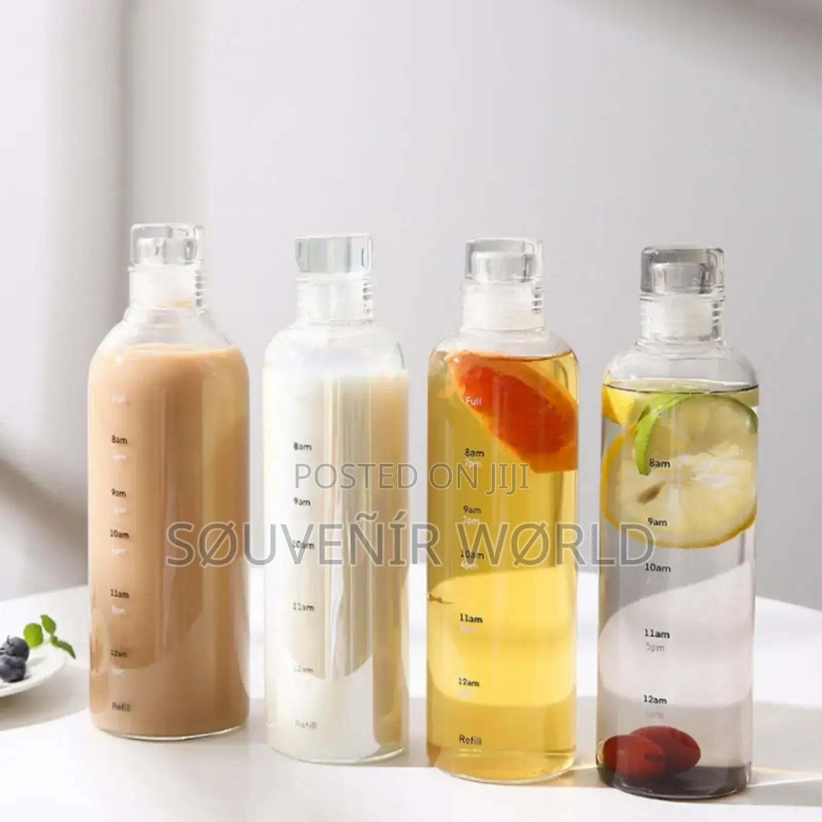 Transparent Water Bottle With Time Scale