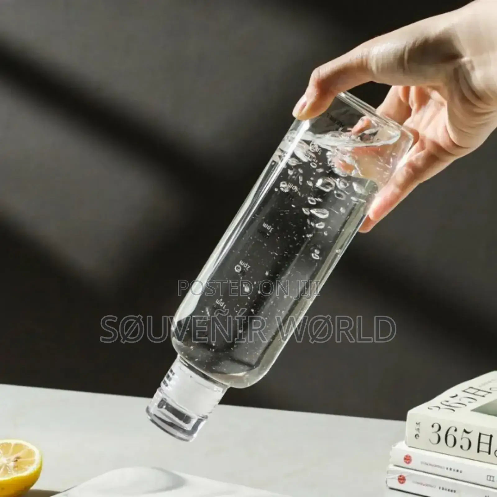 Transparent Water Bottle With Time Scale