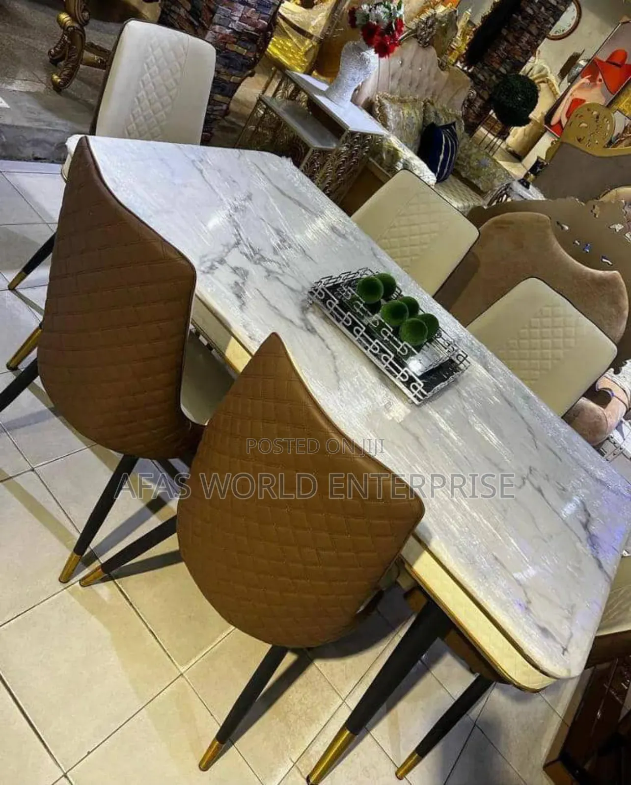 Marble Top 6 Seaters Dinning Set