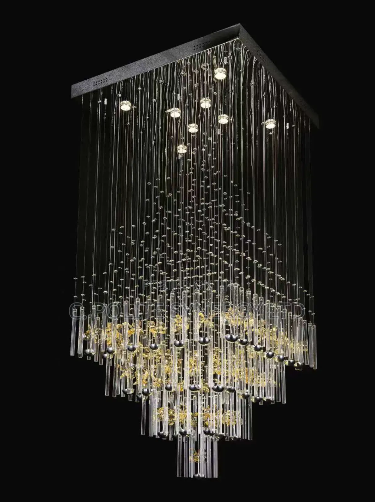 Square Chain Crystal Chandelier