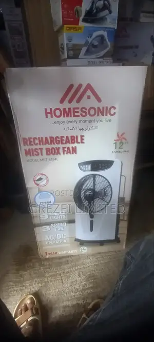 Homesonic Rechargeable Mist Box Fan