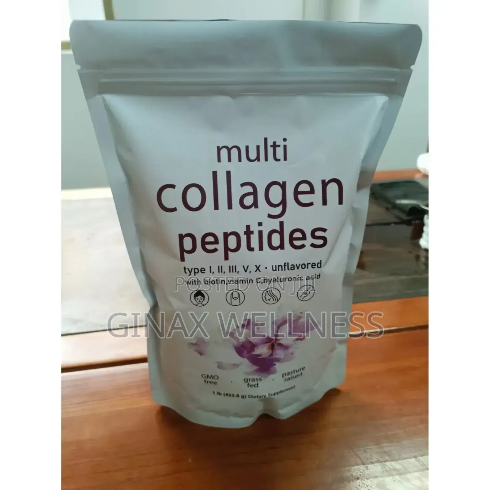 Multi-Collagen Peptides Powder With Biotin and Vitamin C (454g Size)