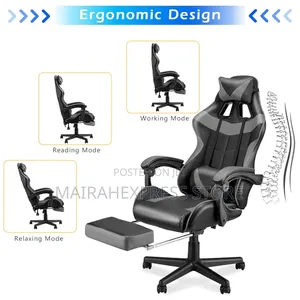 Soothing Black Gaming Chairs With Footrest