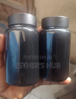 Empty Plastic Container for Pills or Capsules 200ml Black