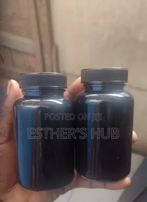 Empty Plastic Container for Pills or Capsules Black