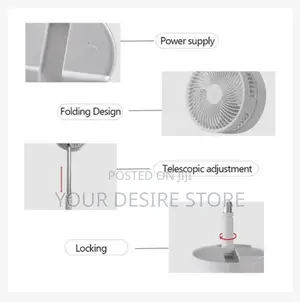 7200mah Table Usb Standing Fan Portable Foldable Rechargeable Fan