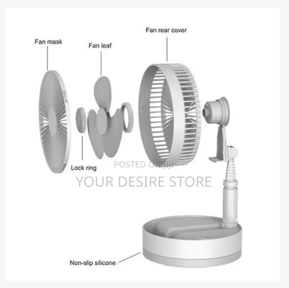 7200mah Table Usb Standing Fan Portable Foldable Rechargeable Fan