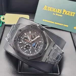 Original Audemars Piguet Black Stainless Steel, Chronograph Watch