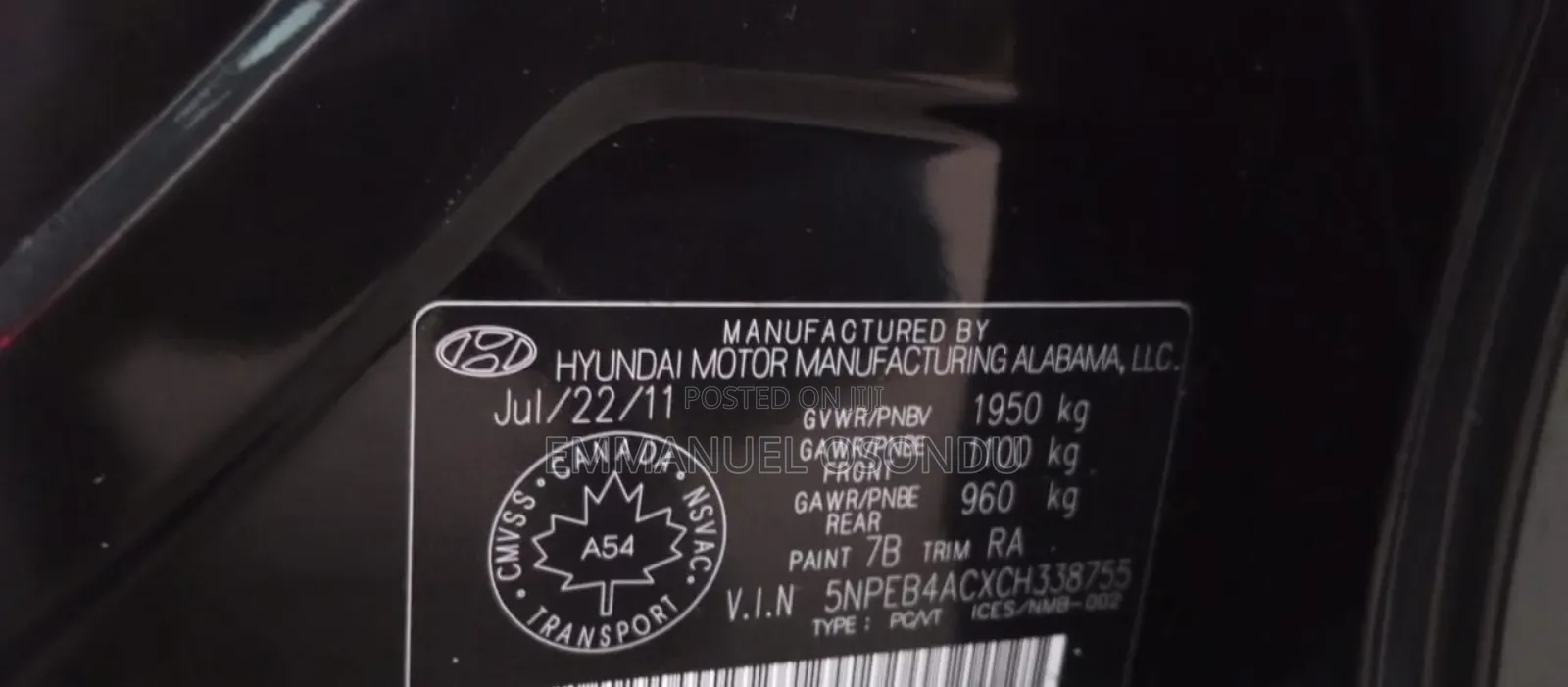 Hyundai Sonata 2012 Black