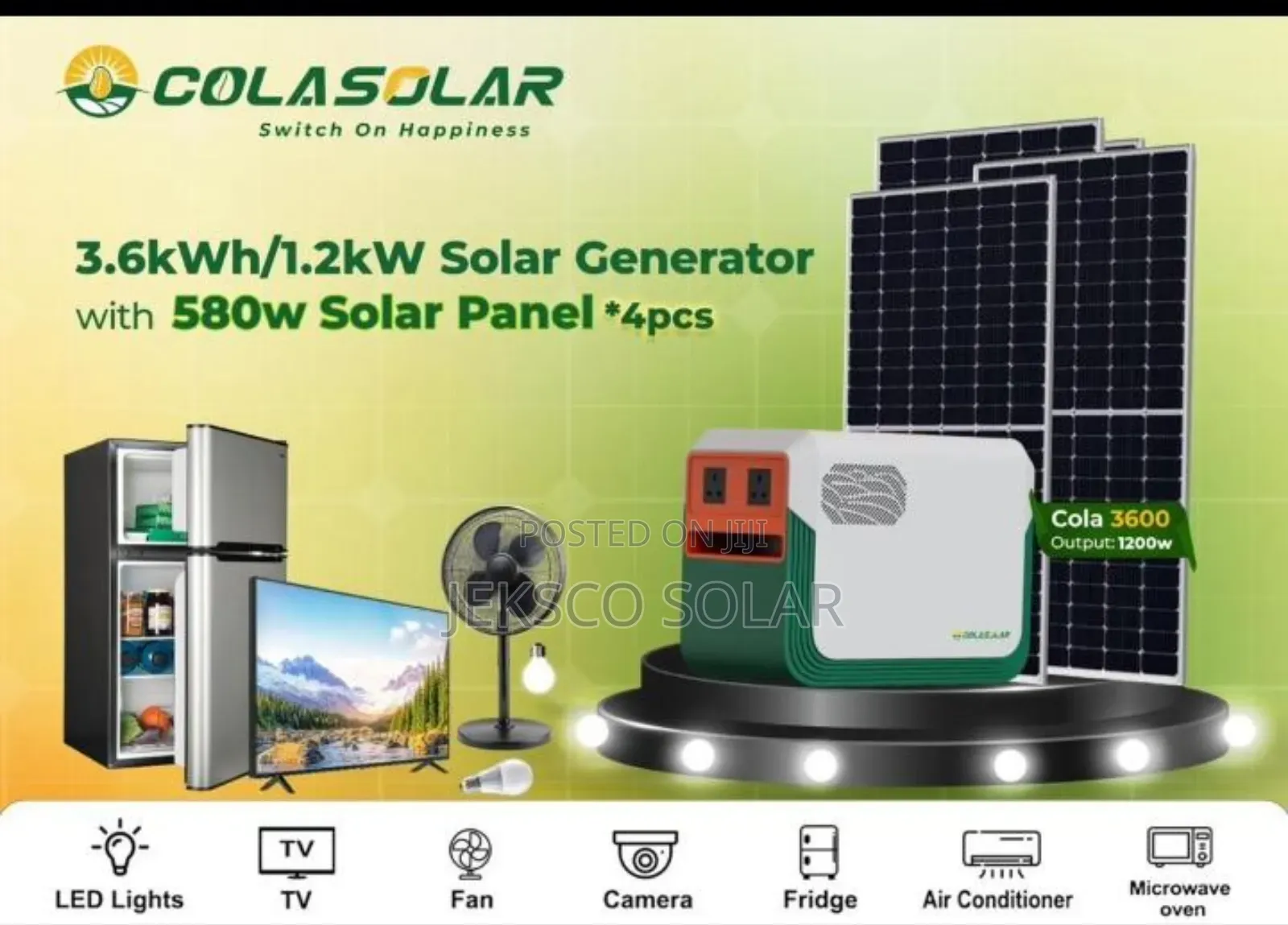 Colasolar Lithium Solar Generator 3.6kw.