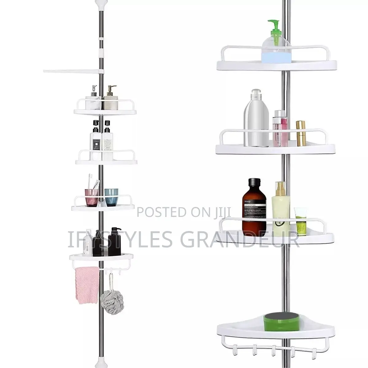 4 Layer Shower Corner Storage Rack With Towel Rails