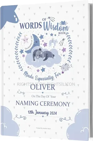 Usa Personalised Naming Day Gift Book of Words of Wisdom.