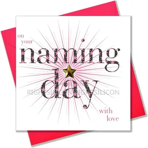Usa Claire Giles Greeting Cards, Baby Naming Card, Pink Stars