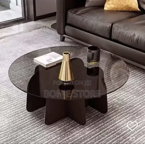 Round Light Luxury High Temperature Resistant Tempered Glass Table