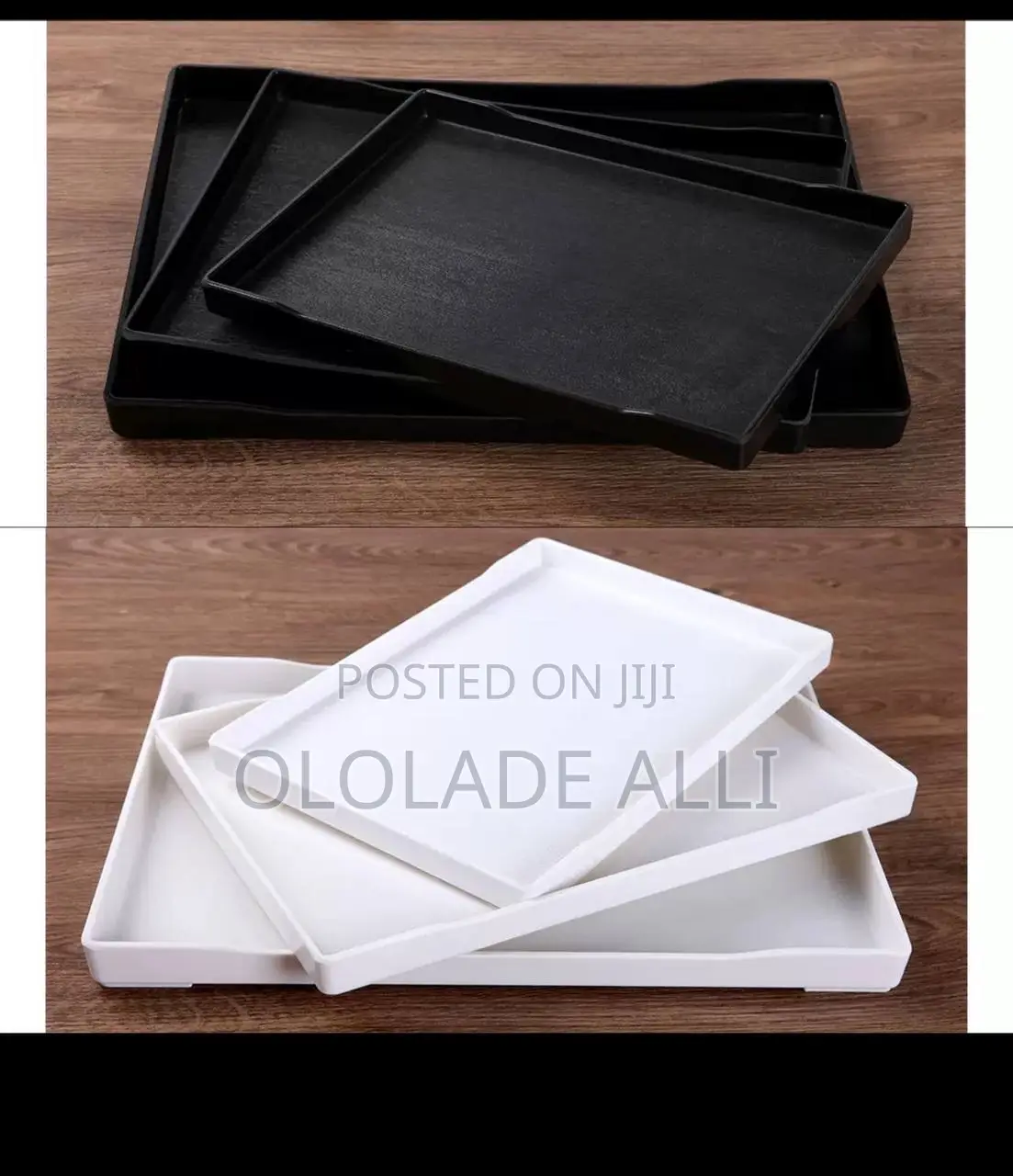 Black White Rectangular Hotel Melamine Tray Water